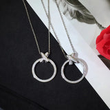 High Cross Round Pendant 925 Silver Female Engagement Wedding Party Jewelry