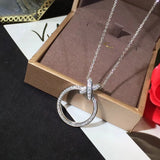 High Cross Round Pendant 925 Silver Female Engagement Wedding Party Jewelry