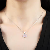 Cherry Flower Necklace 925 Sterling Silver Jewelry