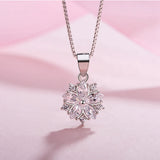 Cherry Flower Necklace 925 Sterling Silver Jewelry