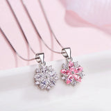 Cherry Flower Necklace 925 Sterling Silver Jewelry