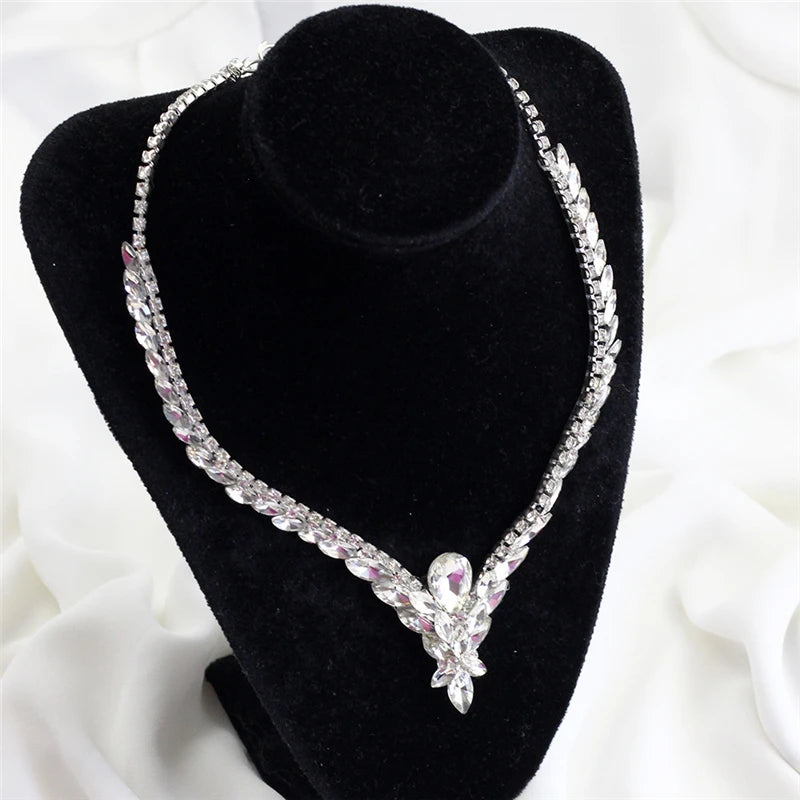 Crystal V Shape Choker Necklace for Women