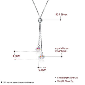 High Crystal Necklaces Women 925 Sterling Silver Crystals