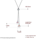 High Crystal Necklaces Women 925 Sterling Silver Crystals