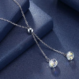 High Crystal Necklaces Women 925 Sterling Silver Crystals