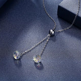 High Crystal Necklaces Women 925 Sterling Silver Crystals