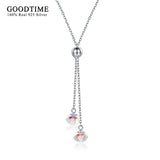 High Crystal Necklaces Women 925 Sterling Silver Crystals