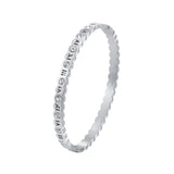 Crystal Round Roman Numerals Stainless Steel Bracelet Love Bangle