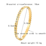 Crystal Round Roman Numerals Stainless Steel Bracelet Love Bangle