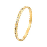 Crystal Round Roman Numerals Stainless Steel Bracelet Love Bangle