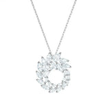 Crystal Spiral Leaf Necklace Zirconia Clavicle Chain Evening Gift