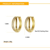 Cubic Zircon Earrings 925 Silver Hoop for Women Girl Birthday Gift