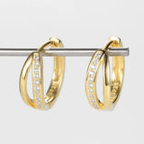 Cubic Zircon Earrings 925 Silver Hoop for Women Girl Birthday Gift