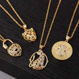 Leopard Pendant Necklace for Women Stainless Steel Chain