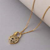 Leopard Pendant Necklace for Women Stainless Steel Chain