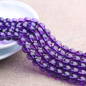 Cultured Amethyst Beads 6mm-12mm Smooth Round 15 Inch Strand