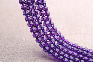 Cultured Amethyst Beads 6mm-12mm Smooth Round 15 Inch Strand