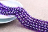 Cultured Amethyst Beads 6mm-12mm Smooth Round 15 Inch Strand