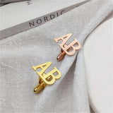 High 2 Initials Cufflinks for Men Stainless Steel Jewelry
