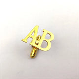 High 2 Initials Cufflinks for Men Stainless Steel Jewelry