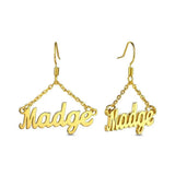 High Letters Drop Minimalist Earrings 18K Jewelry Personalized Name