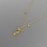 Banana Clavicle Chain Necklace Crystal Gift for Women