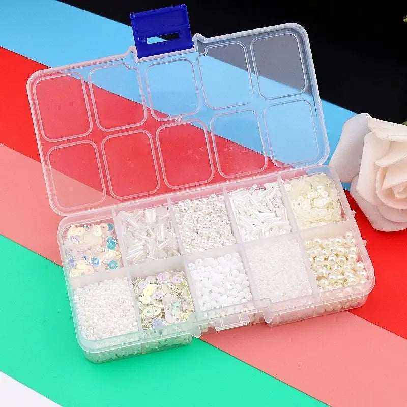DIY Rice Beads Sequins Pearl 10 Set Box Hand-sewn Clothes Bracelet