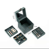 Dark Green Flannel Jewelry Box Necklace Earring, Bracelet Ring Jewelry Box