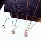 Delicate Crystal Necklace for Women Charm Cubic Zircon Choker Daily Gift