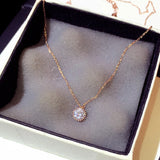 Delicate Crystal Necklace for Women Charm Cubic Zircon Choker Daily Gift