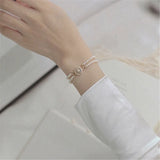 Double Layer Freshwater Pearl Bracelet Wedding Party Jewelry