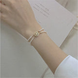 Double Layer Freshwater Pearl Bracelet Wedding Party Jewelry