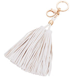 Double Tassel Pu Leather Keychain Bag Pendant Charm Car Key Chain Ring R246