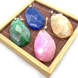 High Dragon Pattern Agate Natural Stone Reiki Necklace Pendant Charm