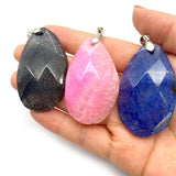 High Dragon Pattern Agate Natural Stone Reiki Necklace Pendant Charm