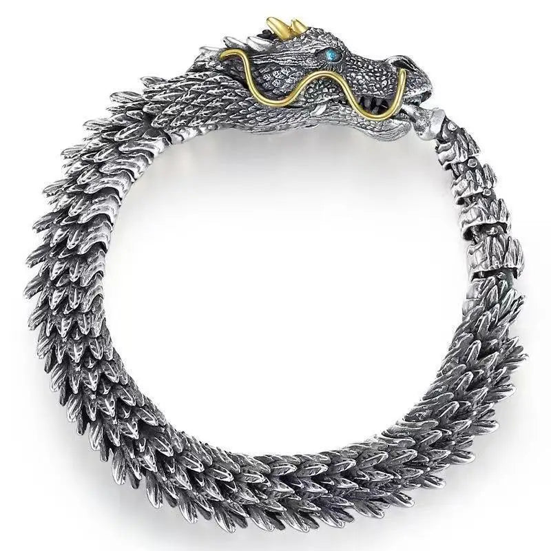 High Dragon Vintage Punk Bracelet Men Stainless Steel Jewelry