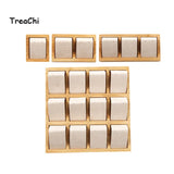 Bamboo Velvet Earring Jewelry Display Stand Holder Tray