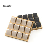 Bamboo Velvet Earring Jewelry Display Stand Holder Tray