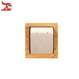 Bamboo Velvet Earring Jewelry Display Stand Holder Tray