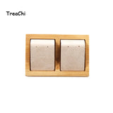 Bamboo Velvet Earring Jewelry Display Stand Holder Tray