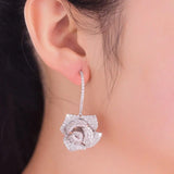 Pink Flower Wedding Earrings for Women Hot Saling