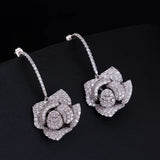 Pink Flower Wedding Earrings for Women Hot Saling