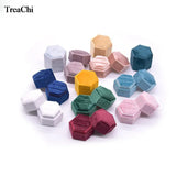 Velvet Couple Ring Box Double Rings Box Jewelry Packaging Box