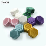 Velvet Couple Ring Box Double Rings Box Jewelry Packaging Box
