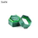 Velvet Couple Ring Box Double Rings Box Jewelry Packaging Box