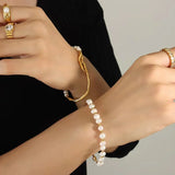 316L Stainless Steel Freshwater Pearl Bracelet for Women