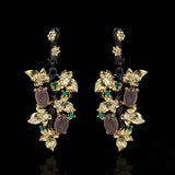 Transparent Egg-Shape Gemstone Flower Earrings for Women