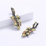 Transparent Egg-Shape Gemstone Flower Earrings for Women