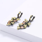 Transparent Egg-Shape Gemstone Flower Earrings for Women