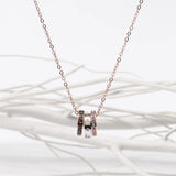 Classic Tricolor Women Bead Transfer Necklace Pendant Chain Crystal Jewelry